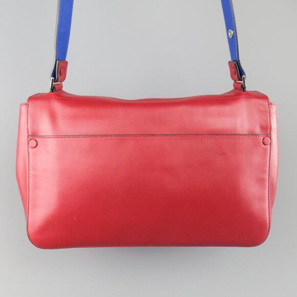 PROENZA SCHOULER Red & Blue Color Block Leather Shoulder Bag - Picture 7 of 11